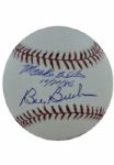 Bill Buckner/Mookie Wilson Dual Signed MLB Baseball w/ Date Insc. by Wilson (SSM 3rd Party Holo and Cert Card)