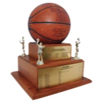 Calvin Murphy NBA Most Consecutive Free Throws Streak Trophy with Game-Used & Team Signed Basketball (JSA)(Murphy LOA)