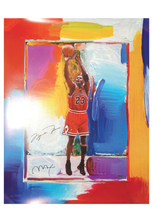 Michael Jordan Autographed Limited Edition Original Peter Max Lithograph – Also Signed by Max (JSA)(UDA Hologram)