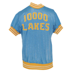 Early 1950’s Vern Mikkelsen Minneapolis Lakers Worn Road Shooting Shirt with "10,000 Lakes" On Back (Mikkelsen LOA)(Rare Style)