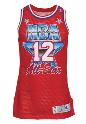 1991 John Stockton NBA All-Star Game-Used Western Conference Jersey (NBA COA Signed by David Stern)