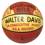 2/25/1983 Walter Davis Phoenix Suns "34 Consecutive Points - NBA Record" Game-Used Basketball