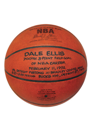 Lot of Dale Ellis Career 3-Pointer Game Basketballs (3)(Ellis LOA)