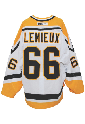 2000-01 Mario Lemieux Pittsburgh Penguins Game-Issued Home Jersey (Casey Samuelson LOA)