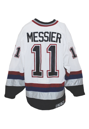 1998-99 Mark Messier Vancouver Canucks Game-Used & Autographed Home Jersey with Captain’s “C” (JSA)(Spirit of the Game LOA)(Casey Samuelson LOA)