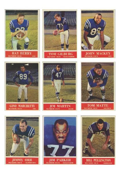 1964 Philadelphia Football Card Complete Set 