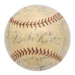 1927 NY Yankees World Championship Team Autographed Baseball (Full JSA LOA)