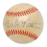 Babe Ruth & Joe DiMaggio Autographed Baseball (Rare)(JSA)