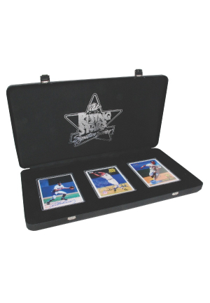 Jeter, A-Rod & Chipper "Rising Stars" Autographed Ceramic Card Set (JSA)