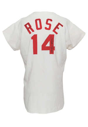 1971 Pete Rose Cincinnati Reds Game-Used & Autographed Home Flannel Jersey (JSA)