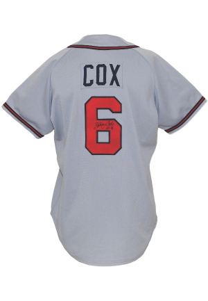1992 Bobby Cox Atlanta Braves Managers Worn & Autographed Road Jersey (JSA)
