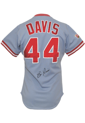 1989 Eric Davis Cincinnati Reds NL All-Star Game-Used & Autographed Road Jersey (JSA)