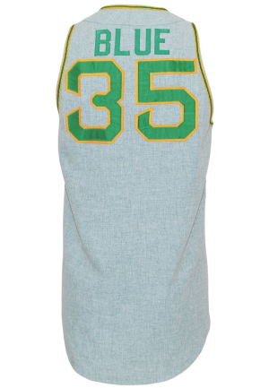 1970 Vida Blue Rookie Oakland As Game-Used Green Mist Road Jersey Vest