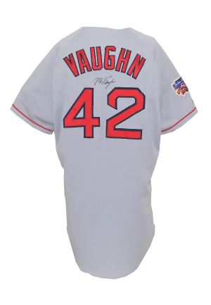 1997 Mo Vaughn Boston Red Sox Game-Used & Autographed Road Jersey (JSA)