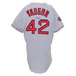 1997 Mo Vaughn Boston Red Sox Game-Used & Autographed Road Jersey (JSA)