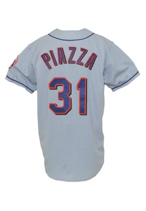 Circa 2000 Mike Piazza NY Mets Game-Used Road Jersey                                  