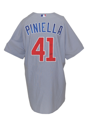 2010 Lou Piniella Chicago Cubs Managers Worn & Autographed Road Jersey (JSA)
