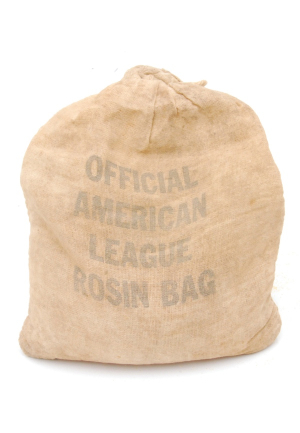10/8/1956 Don Larsen World Series Perfect Game Rosin Bag from Yankee Stadium (Ball Boy LOA)(Museum Documentation)