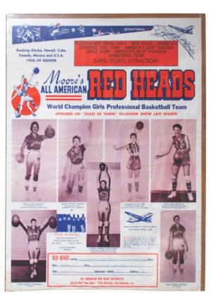 1958-59 All American Red Heads Original Advertisement Poster & Program (2)