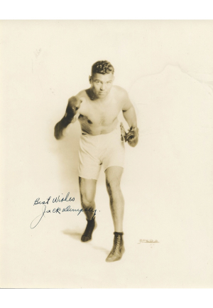 Boxing Lot of Wire Photos with Autographed Jack Dempsey Photo (46)(JSA)