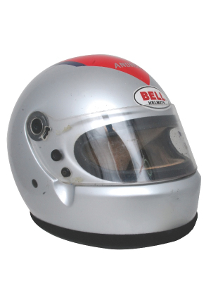 Early 1980s Mario Andretti Race Worn & Autographed Helmet (JSA)