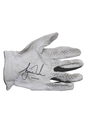 Tiger Woods Autographed Tournament Used Glove (UDA)(JSA)