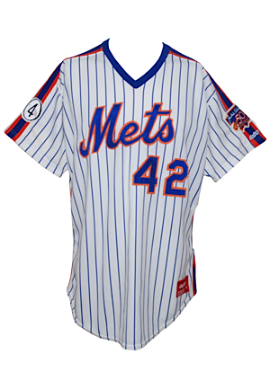 1997 Pittsfield Mets #42 Game-Used Home Jersey Worn the Year Jackie Robinsons #42 was Retired (Robinson Patch)