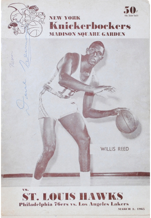 3/2/1965 NY Knicks vs. St. Louis Hawks Program Autographed by 28 NBA Players (JSA)
