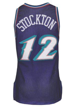 2001-02 John Stockton Utah Jazz Game-Used Road Jersey