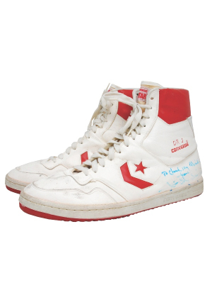 Circa 1984 Dr. J Julius Erving Philadelphia 76ers Game-Used & Autographed Sneakers (JSA)