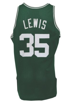 1992-93 Reggie Lewis Boston Celtics Game-Used Road Jersey