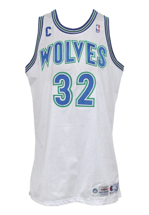 1994-95 Christian Laettner Minnesota Timberwolves Game-Used Home Jersey (Captain’s “C”)