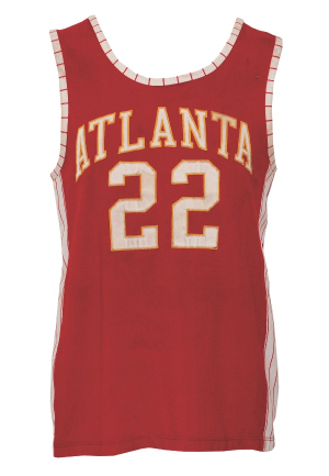 Circa 1975 John Drew Rookie Era Atlanta Hawks Game-Used Road Jersey with Shorts (2)