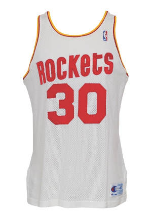 1990-91 Kenny Smith Houston Rockets Game-Used Home Jersey