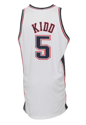 2003 NJ Nets NBA Finals Worn Shooting Shirt Attributed to Jason Kidd with 2007 Jason Kidd NJ Nets Game-Used & Autographed Sneakers (JSA) & 2007-08 Jason Kidd NJ Nets Game-Used Home Uniform