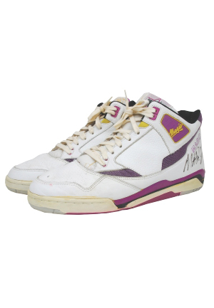 Circa 1990 Magic Johnson Los Angeles Lakers Game-Used & Autographed Sneakers (JSA)
