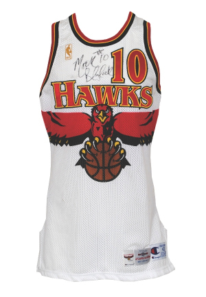 1996-97 Mookie Blaylock Atlanta Hawks Game-Used & Autographed Home Jersey (JSA)