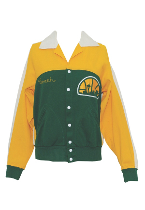 Circa 1977 Lenny Wilkins Seattle SuperSonics Coachs Worn Warm-Up Jacket with Polo Shirt (2)(Rare)