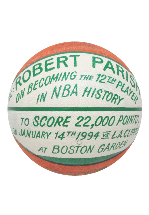 1/14/1994 Robert Parish Boston Celtics Career Point 22,000 Game-Used Basketball (Parish LOA)