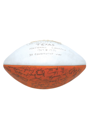 1969 University of Texas National Championship Team Autographed Football (JSA)