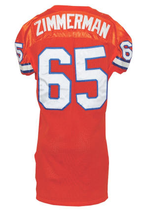 1993 Gary Zimmerman Denver Broncos Game-Used Home Jersey (Team Repair)