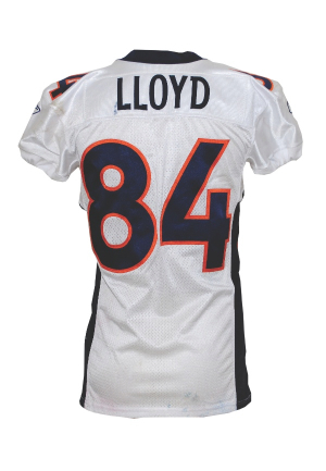 10/31/2010 Brandon Lloyd Denver Broncos Game-Used International Series Road Jersey (NFL PSA/DNA COA)(Unwashed) 