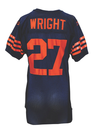 9/27/2010 & 11/14/2010 Major Wright Chicago Bears Game-Used Throwback Uniform with Socks (4)(Bears COA)(Unwashed)