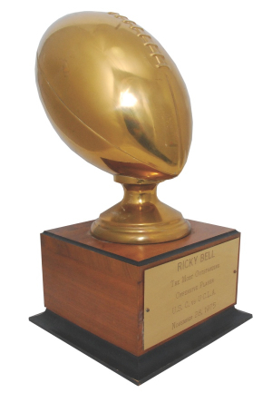 11/28/1975 Ricky Bell USC vs. UCLA Outstanding Offensive Player Trophy