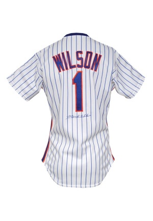 1988 Mookie Wilson NY Mets Game-Used & Autographed Home Jersey (JSA)