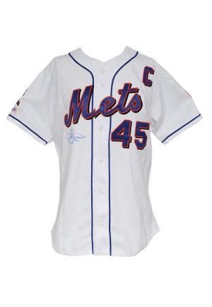 2002 John Franco NY Mets Game-Issued & Autographed Home Jersey (JSA)(Team COA)