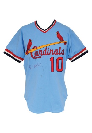 1982 Ken Oberkfell St. Louis Cardinals Game-Used & Autographed Road Jersey    (JSA)(Championship Season)