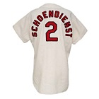 1968 Red Schoendienst St. Louis Cardinals Managers Worn & Autographed Home Flannel Jersey (JSA)(World Series Year)