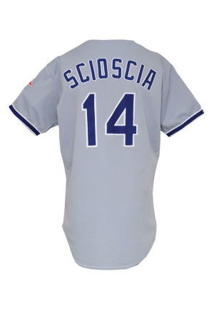 1991 Mike Scioscia Los Angeles Dodgers Game-Used & Autographed Road Jersey (JSA)