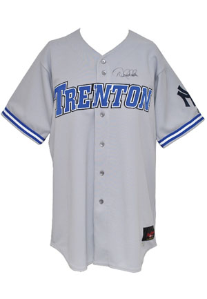 5/11/2003 Derek Jeter Trenton Thunder Game-Used & Autographed Road Jersey (JSA • NY Yankees Minor League Rehab Stint • MLB Hologram)